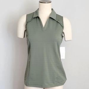 Chico's Zenergy Ruffle Yoke Sleeveless Polo.